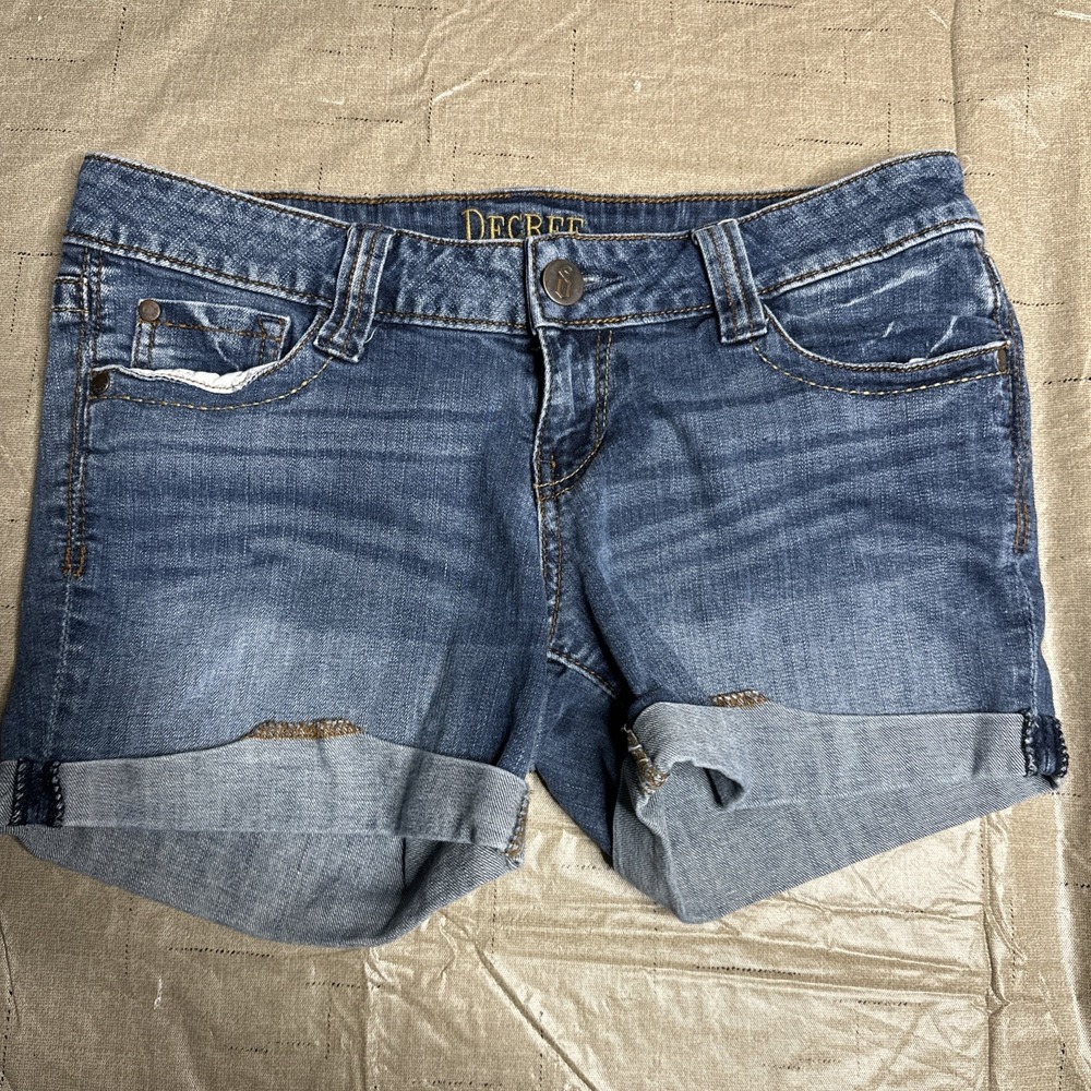 Decree Stretch Blue Jean Cotton Blend Shorts Size 7